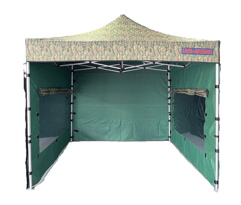 Gazebo camuflado digital pixelado verde, Estructura de Aluminio 3x3 metros